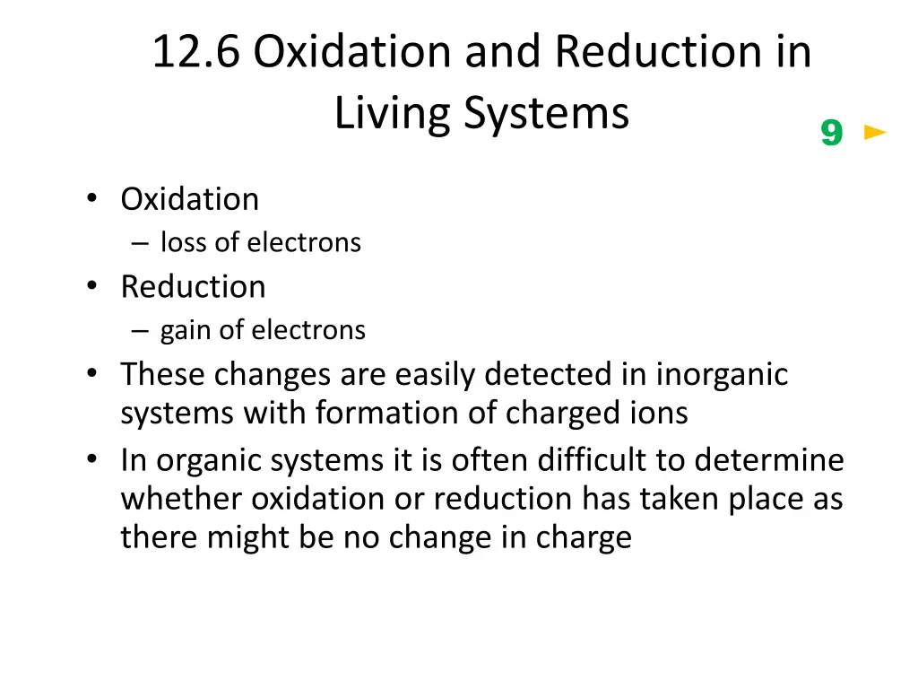 12 6 oxidation and reduction in living systems
