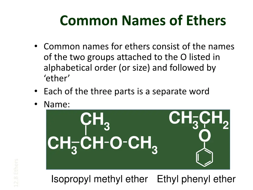 common names of ethers