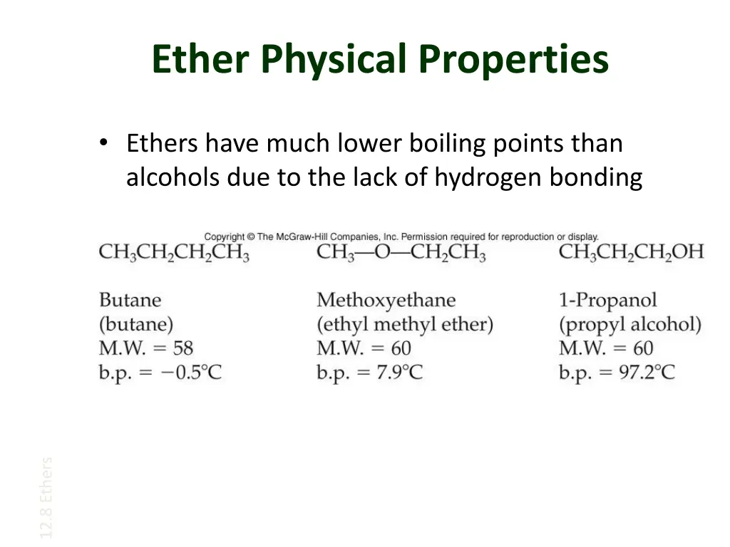 ether physical properties