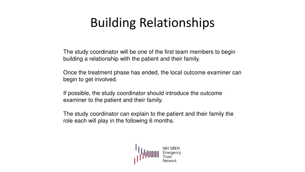 building relationships