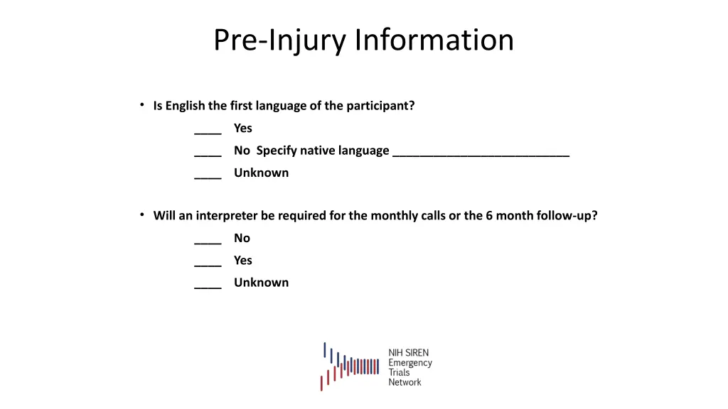 pre injury information 2