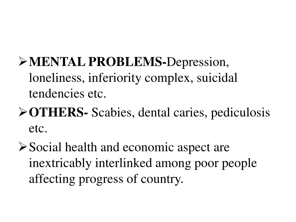 mental problems depression loneliness inferiority