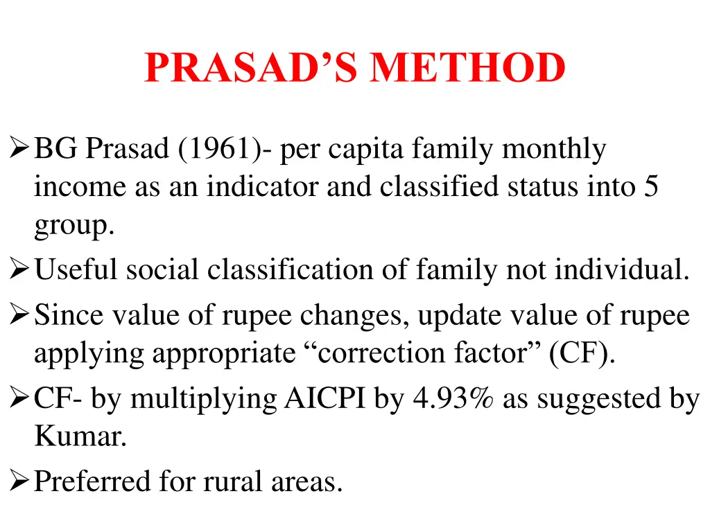 prasad s method