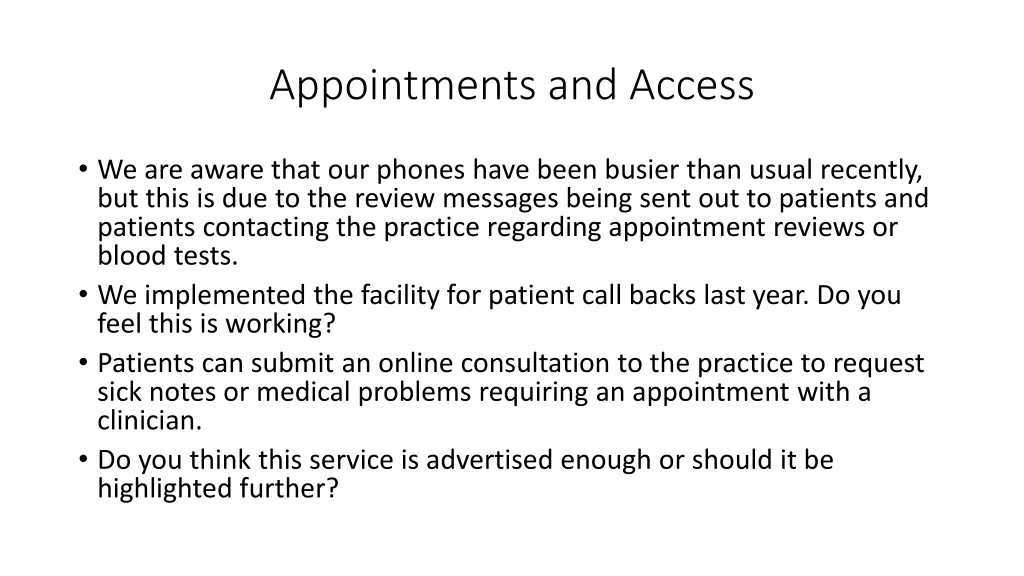 appointments and access 1