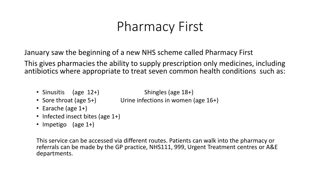 pharmacy first