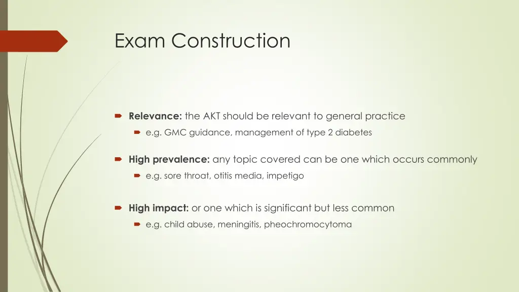 exam construction