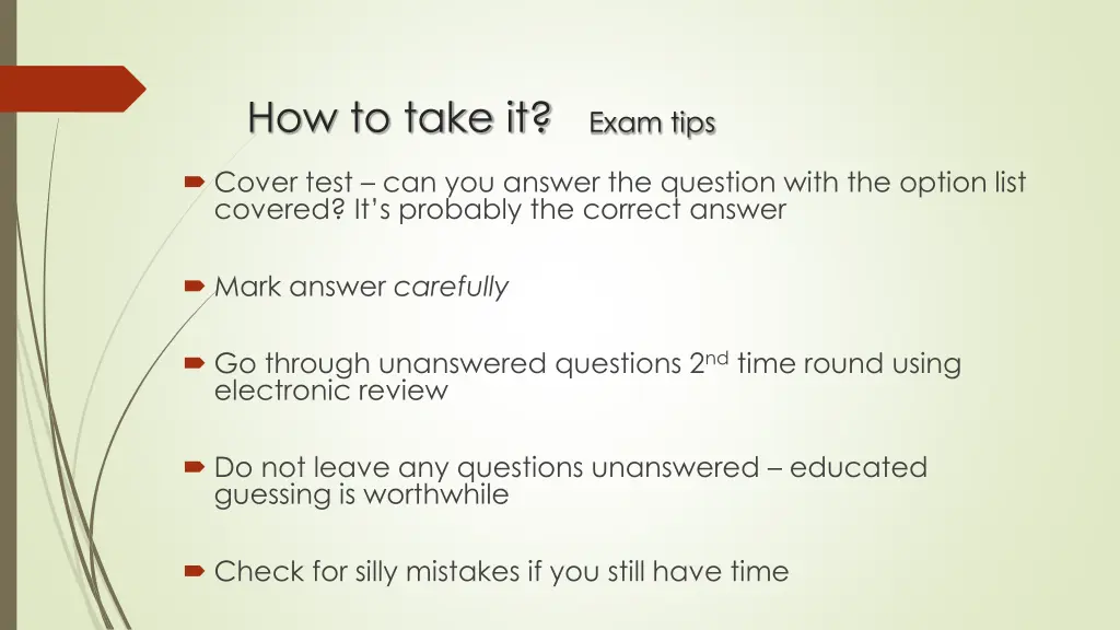 how to take it exam tips
