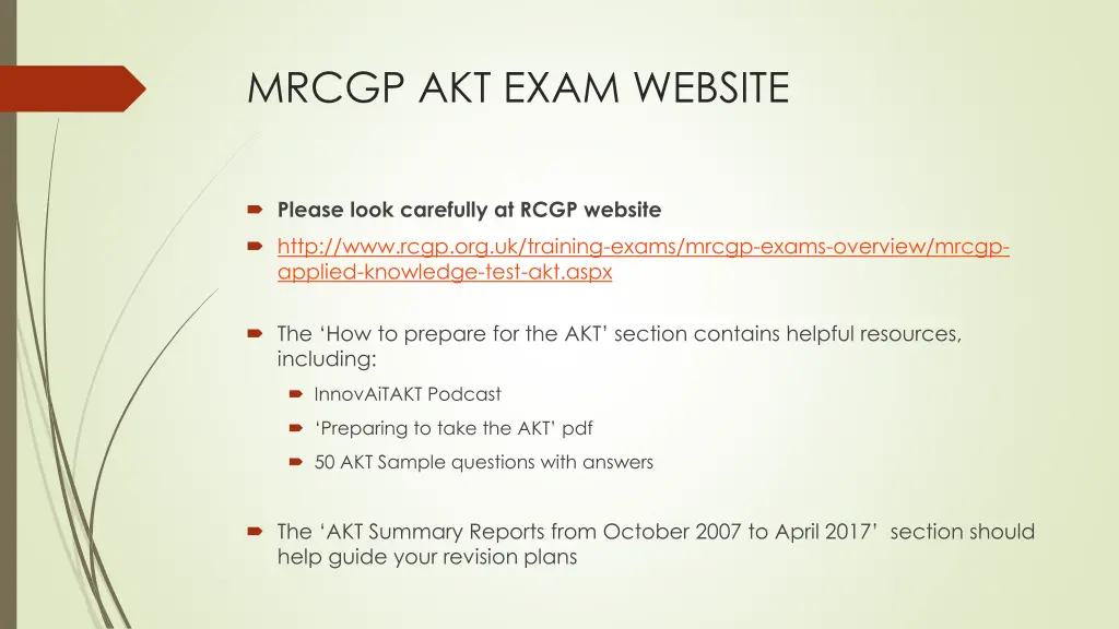 mrcgp akt exam website