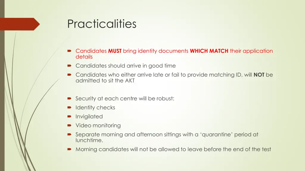practicalities