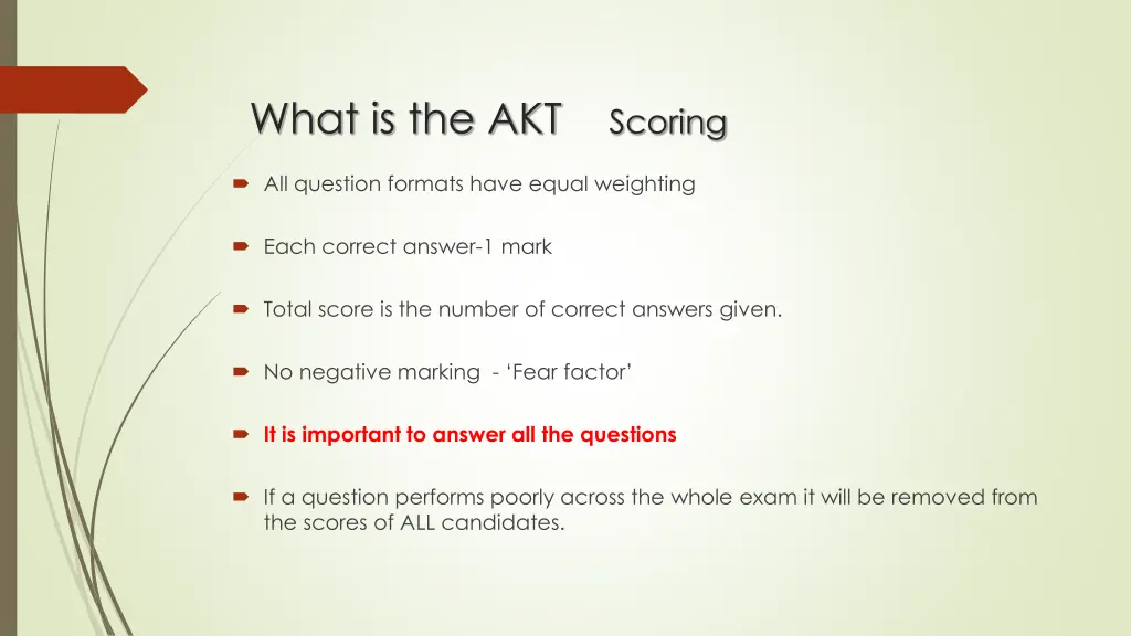 what is the akt scoring