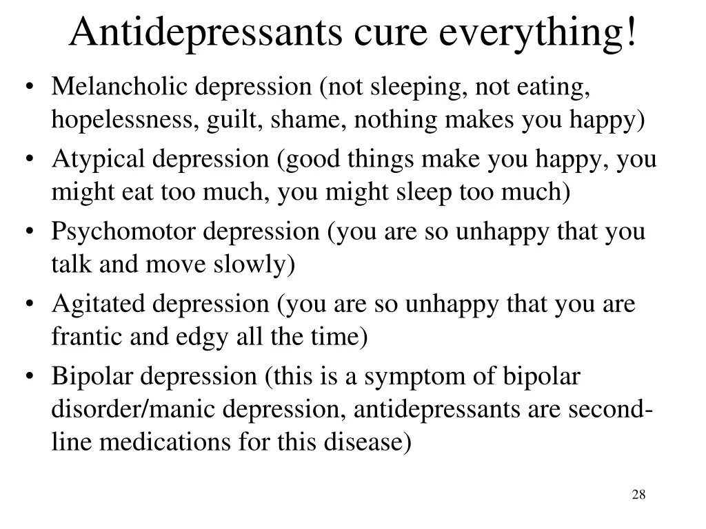 antidepressants cure everything