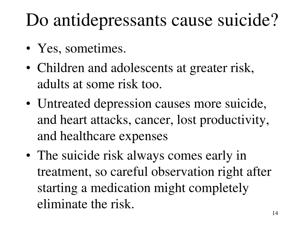 do antidepressants cause suicide