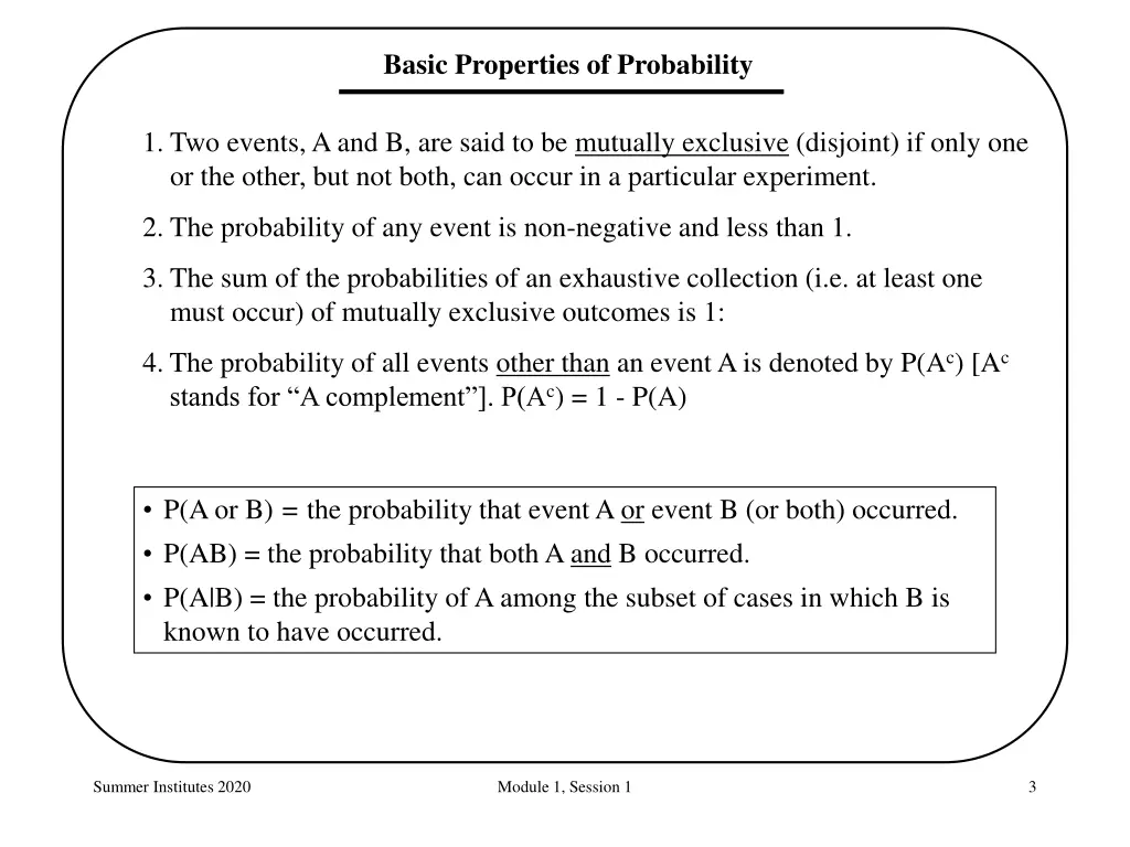 basic properties of probability