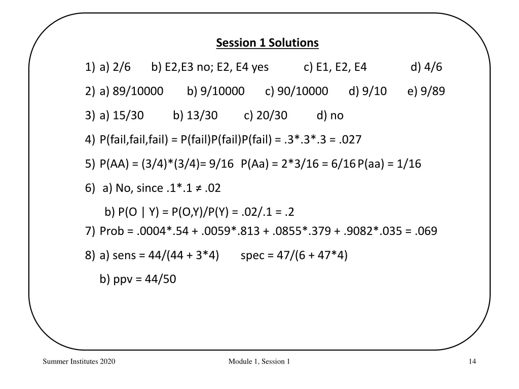 session 1 solutions
