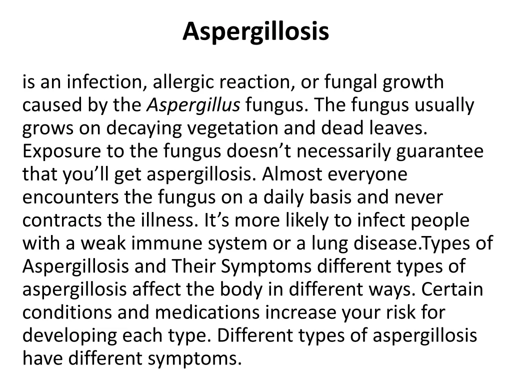 aspergillosis