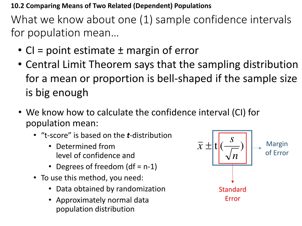 10 2 comparing means of two related dependent