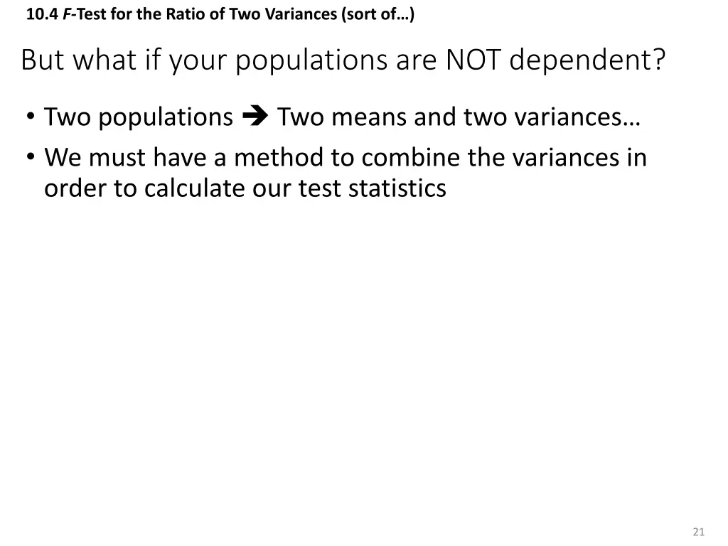 10 4 f test for the ratio of two variances sort of