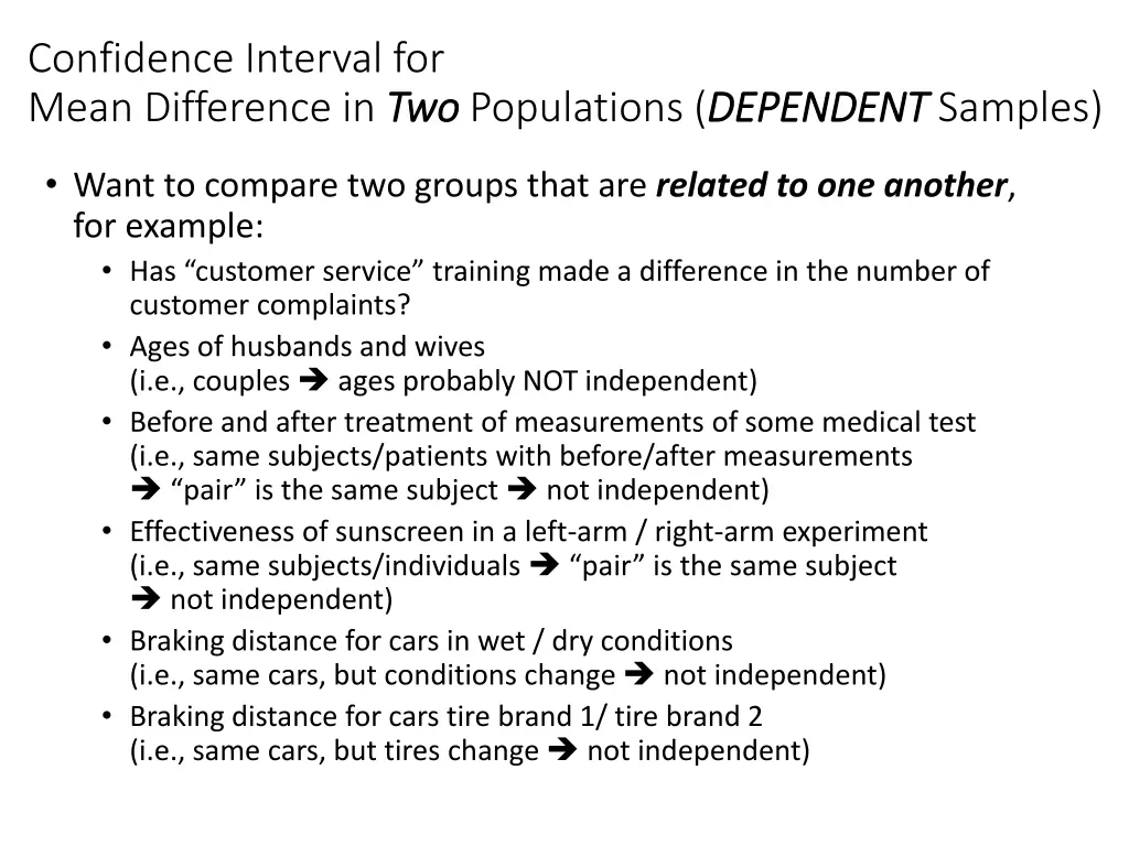 confidence interval for mean difference in two