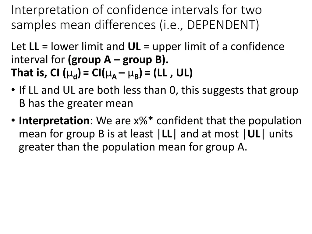 interpretation of confidence intervals 1