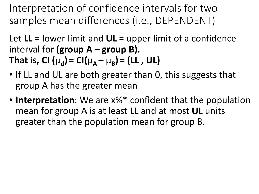 interpretation of confidence intervals