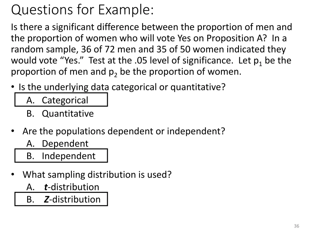 questions for example is there a significant