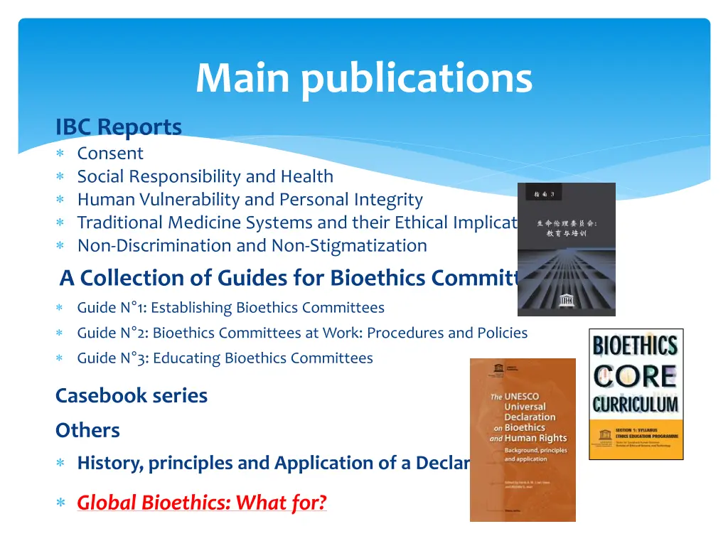 main publications