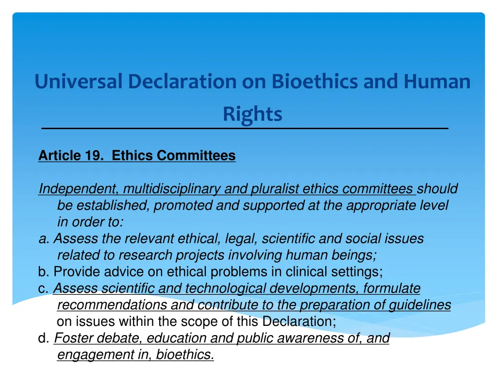 universal declaration on bioethics and human