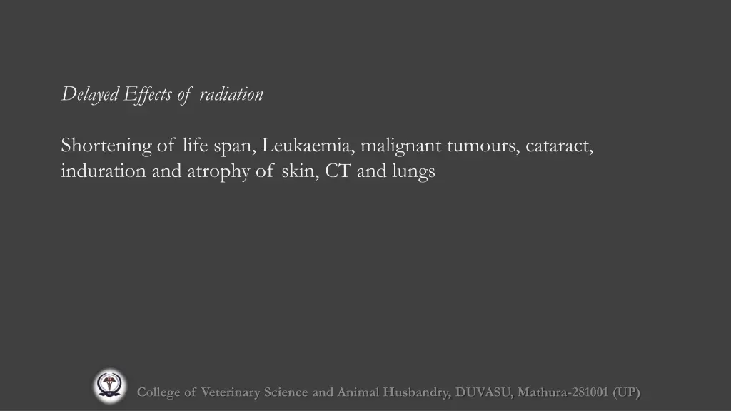 delayed effects of radiation