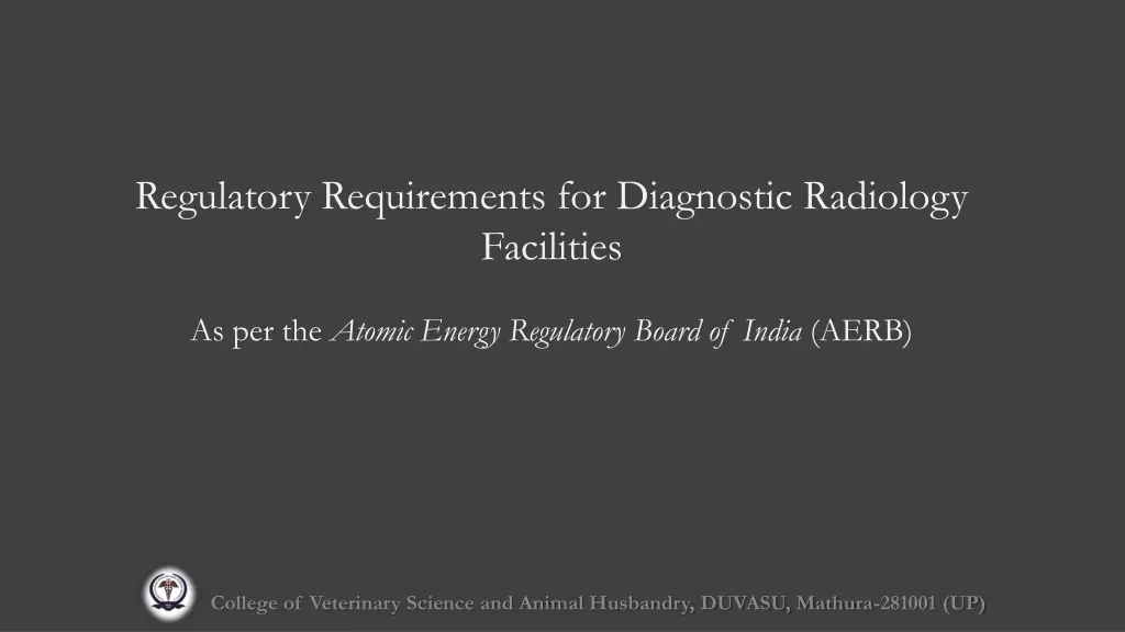 regulatory requirements for diagnostic radiology