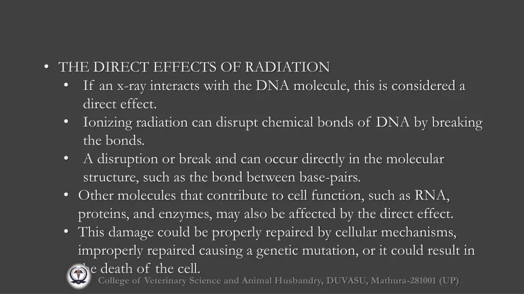 the direct effects of radiation