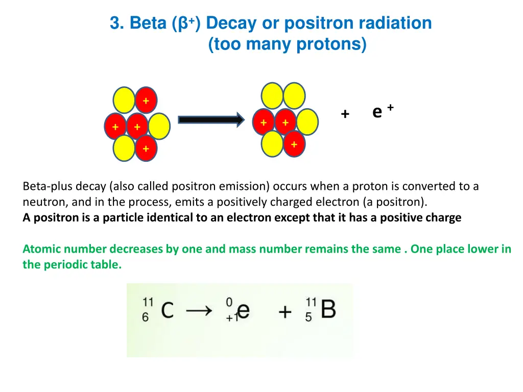3 beta decay or positron radiation too many