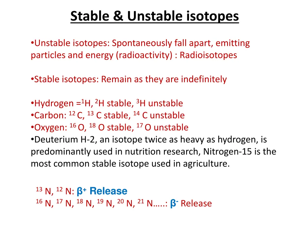 stable unstable isotopes