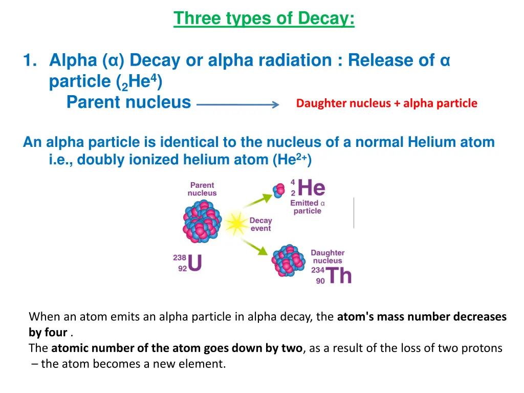 three types of decay