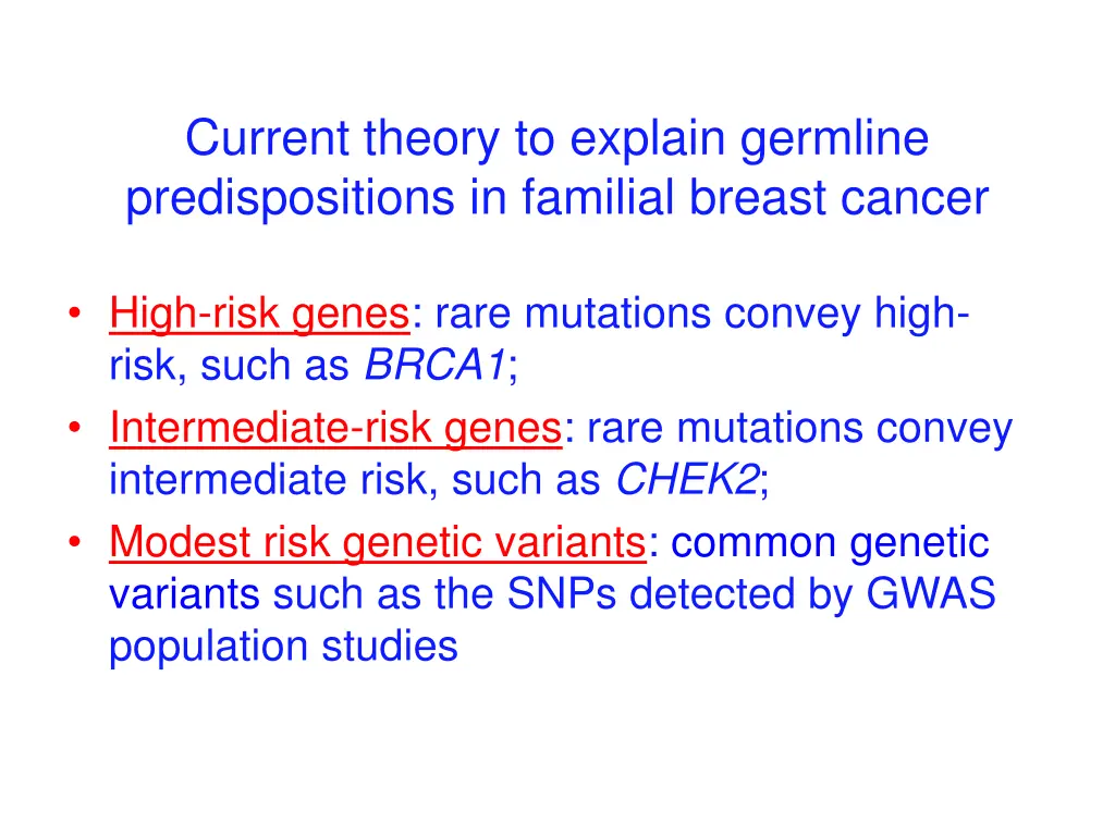 current theory to explain germline