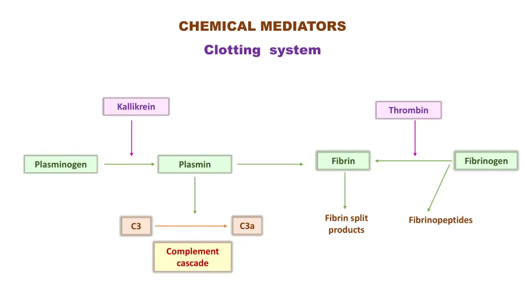chemical mediators clotting system 1