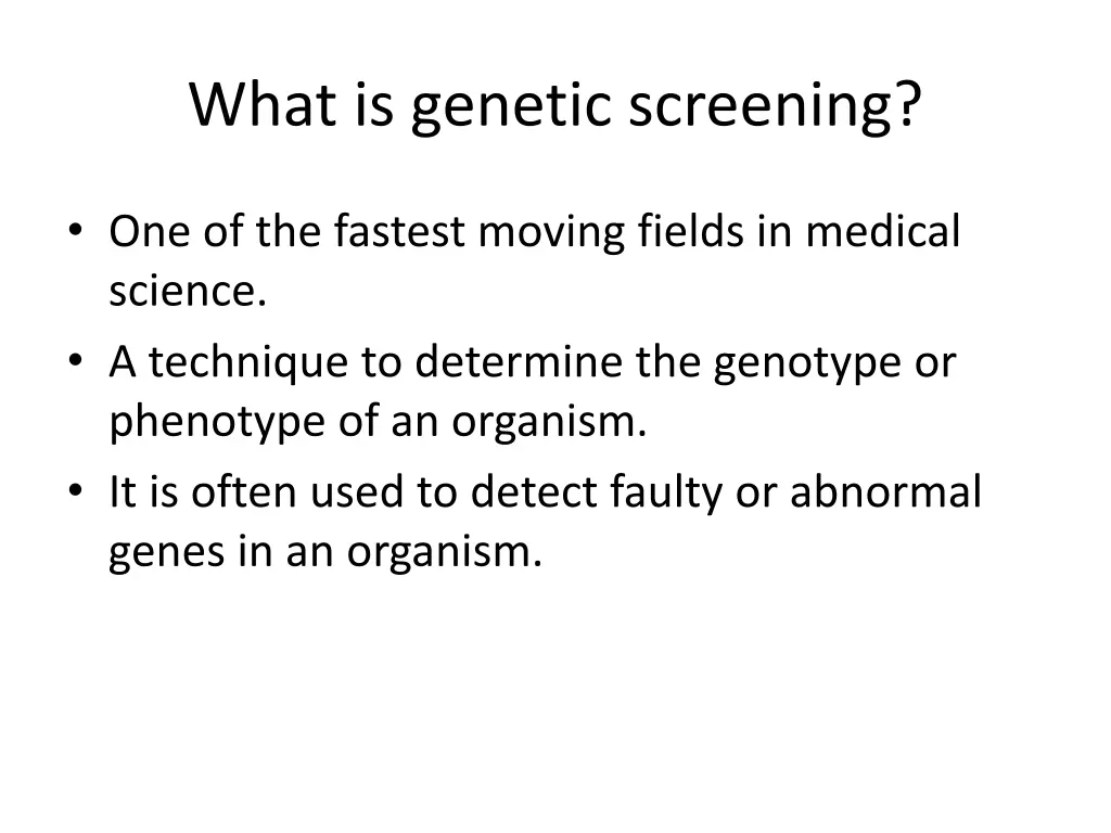 what is genetic screening