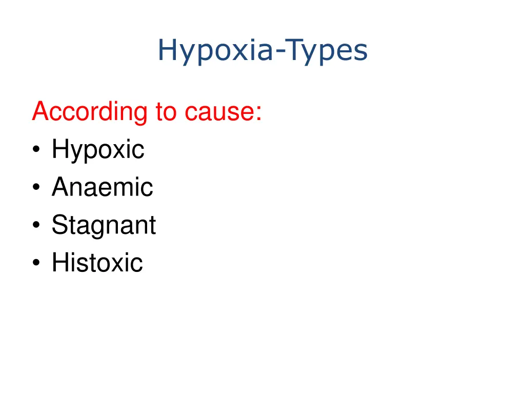 hypoxia types