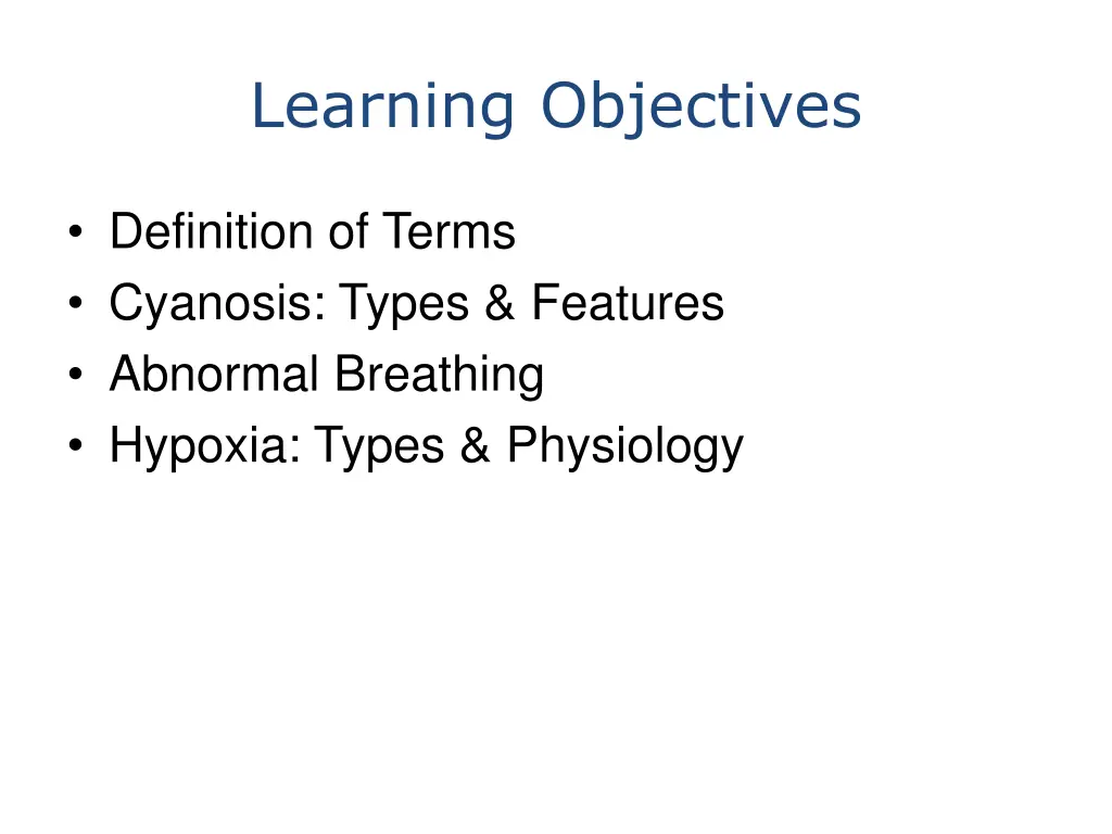 learning objectives