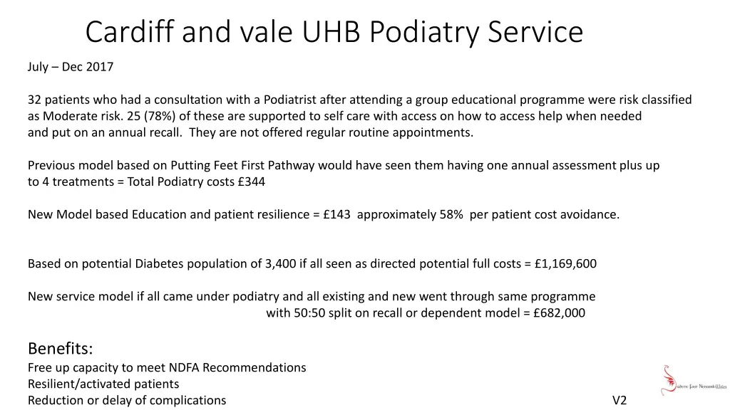 cardiff and vale uhb podiatry service
