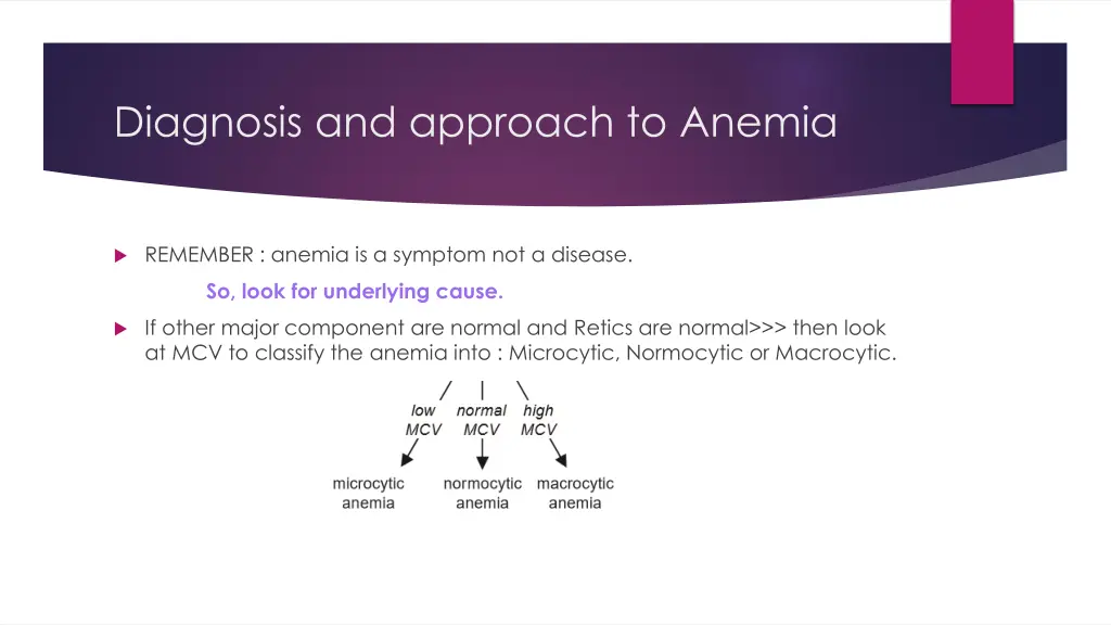 diagnosis and approach to anemia