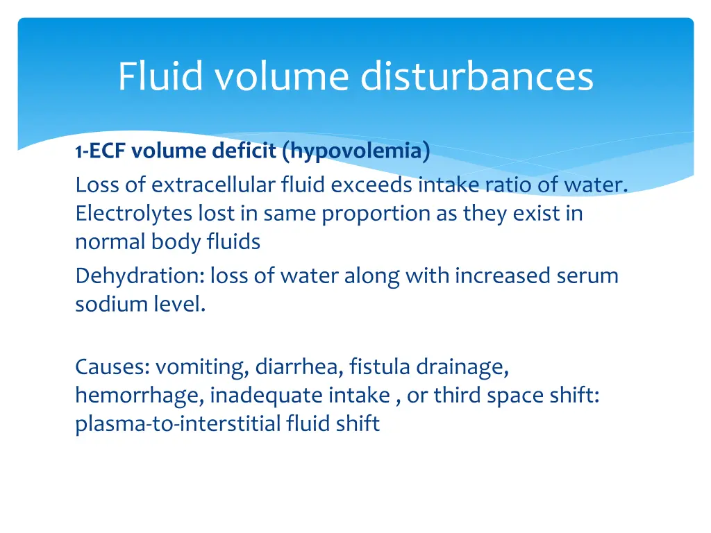 fluid volume disturbances