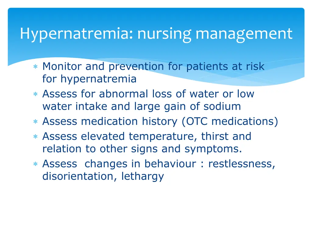 hypernatremia nursing management