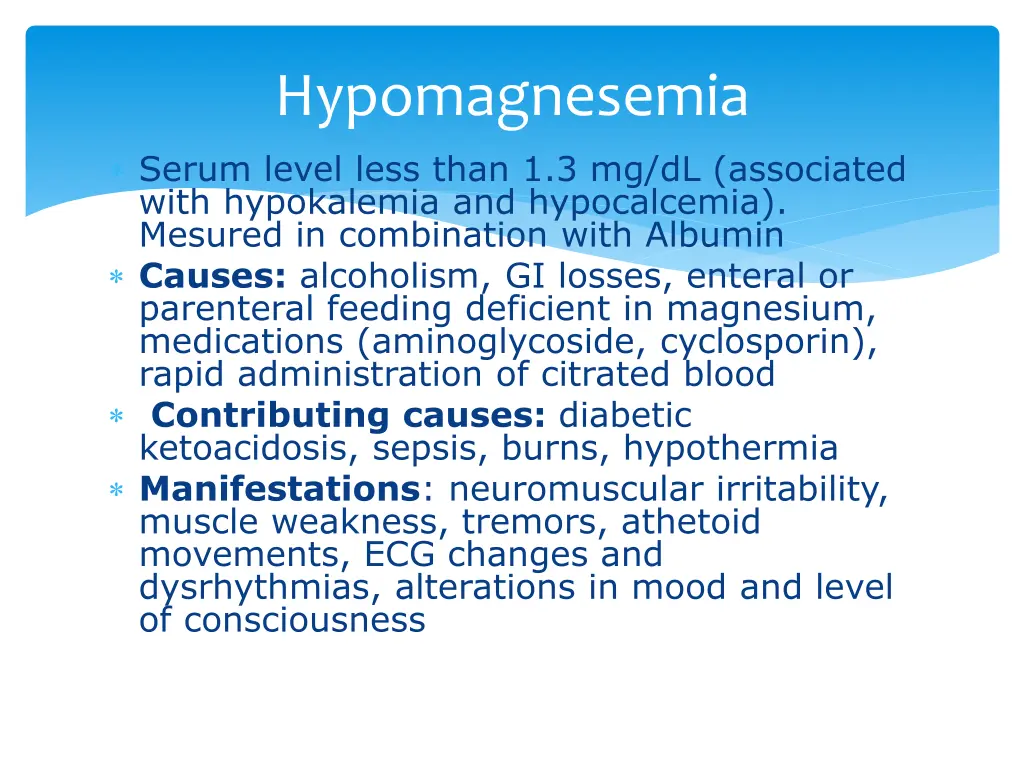 hypomagnesemia