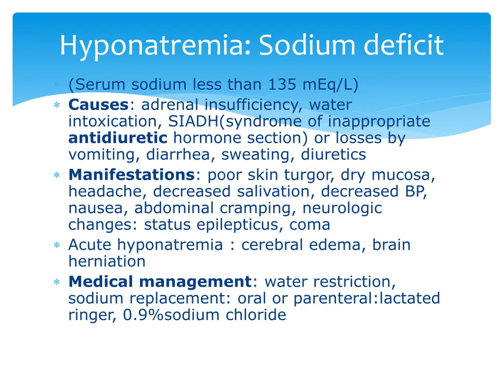 hyponatremia sodium deficit