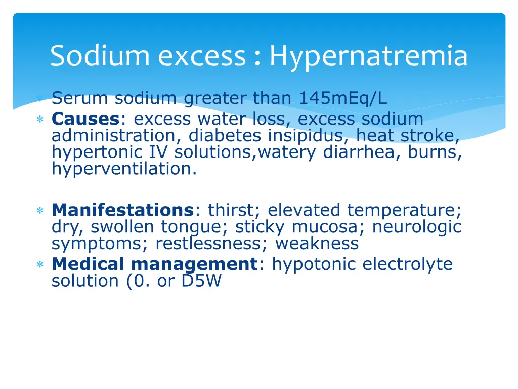 sodium excess hypernatremia