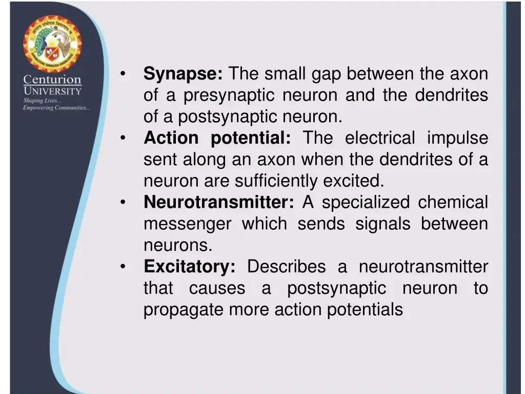 synapse the small gap between the axon