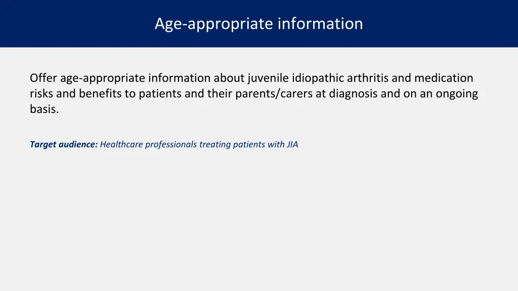 age appropriate information