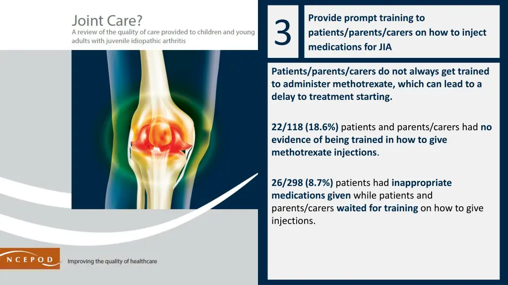 provide prompt training to patients parents