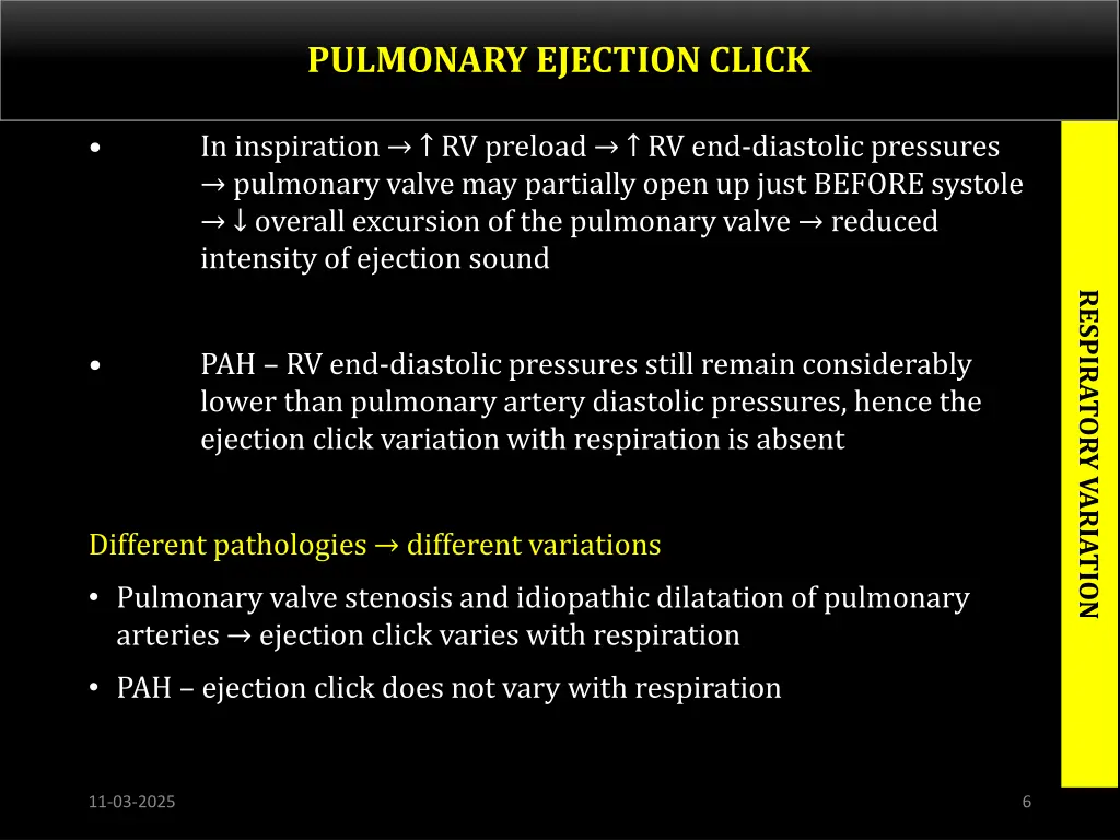 pulmonary ejection click