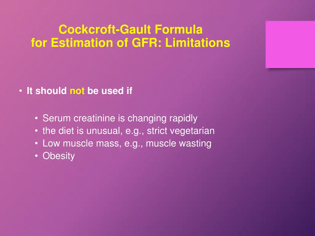 cockcroft gault formula for estimation